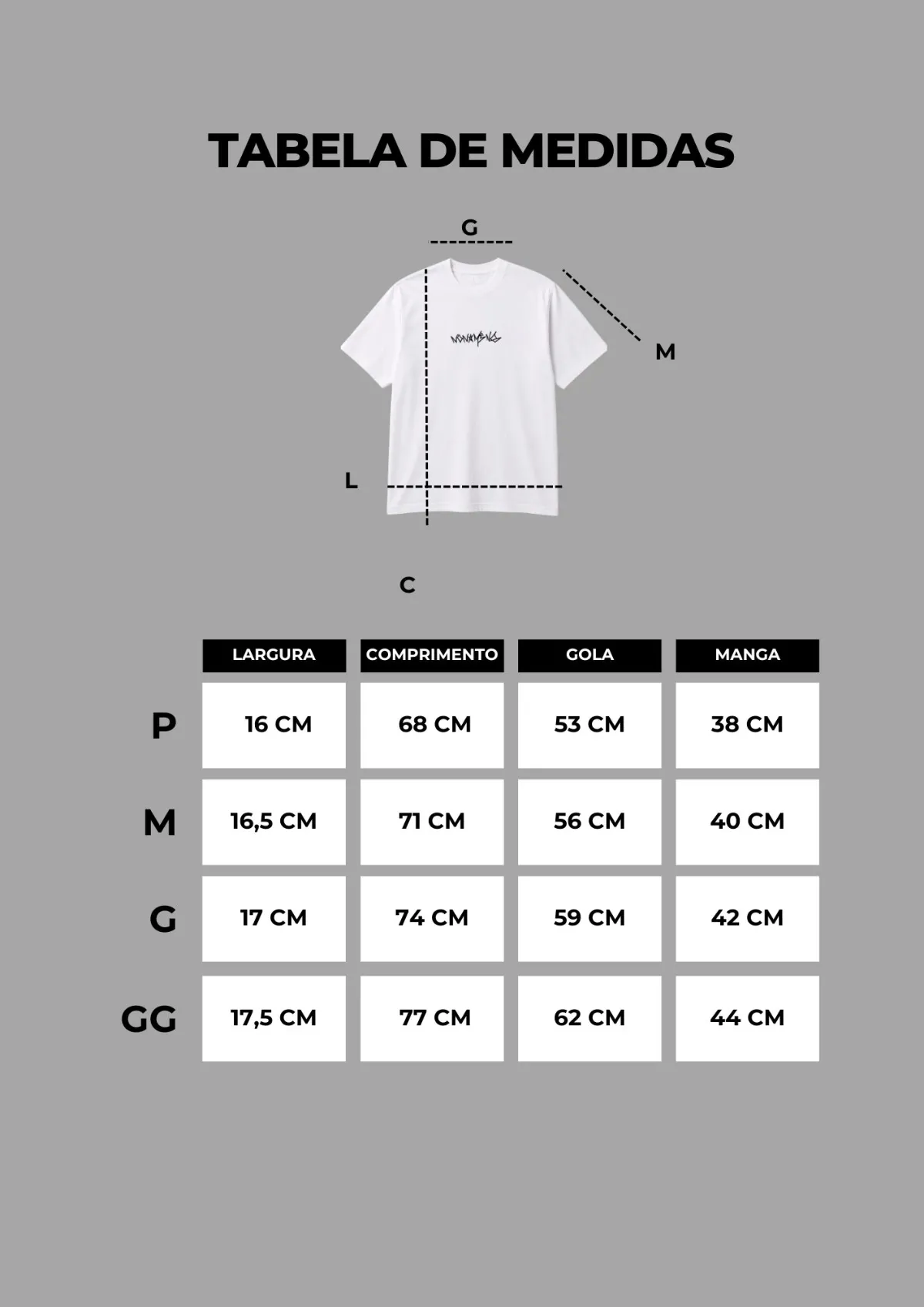Guia de medidas — Off-Grid / off-white 